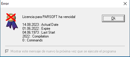 Licencia Parsoft caducada
