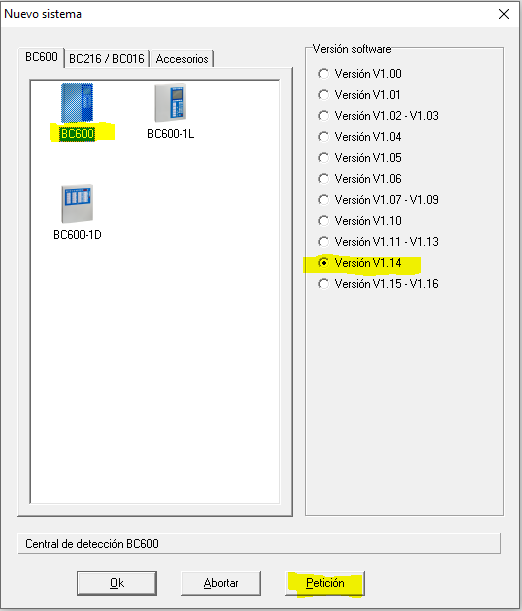 Versión BC600