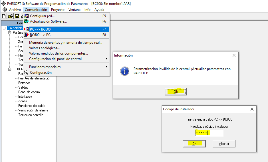 BC600 datos Parsoft