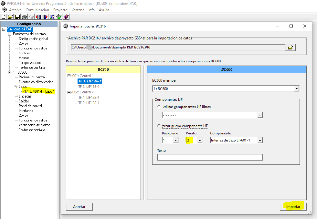 Parsoft importar datos BC216